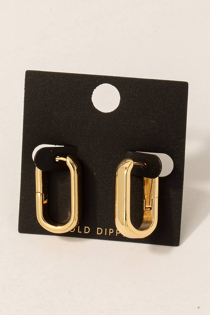 Wide Oval Hinge Hoop Earrings