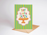YAY Star Cake Card