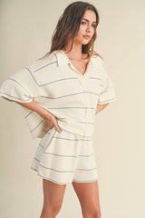 Lincoln Stripe Collared Top