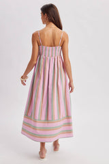 Multi Striped Midi Dress