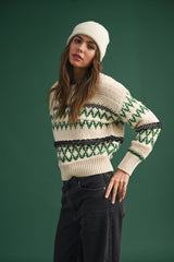 Lacey Multi Color Aztec Pattern Sweater Top