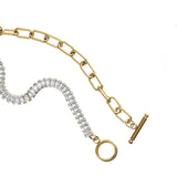 Gold Tennis and Paperclip Choker