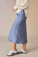 Mia Satin Midi Skirt