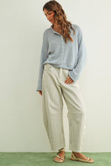Pinstriped Barrel Pants