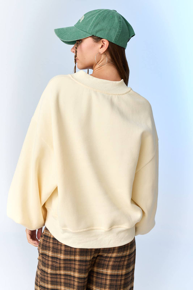 Mila Oversized V-Neck Sweatshirt