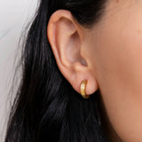 Chess Gold Huggie Earrings