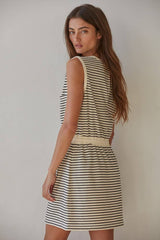 Knit Striped Sleeveless Mini Dress