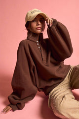 Essential Snap Button Collared Sweater