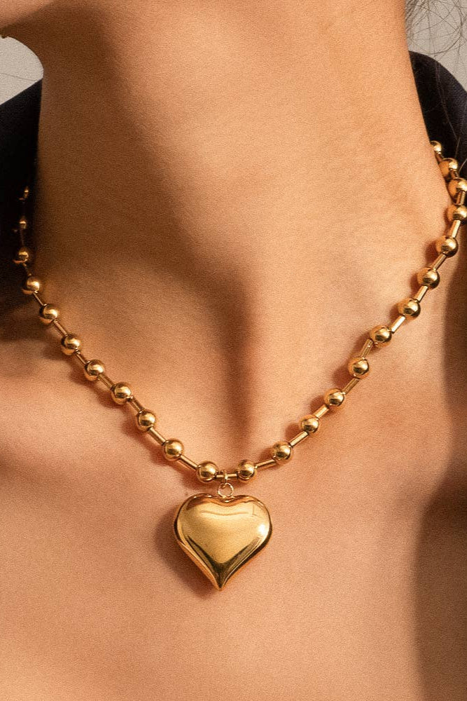 Paris Large Heart Chain Necklace