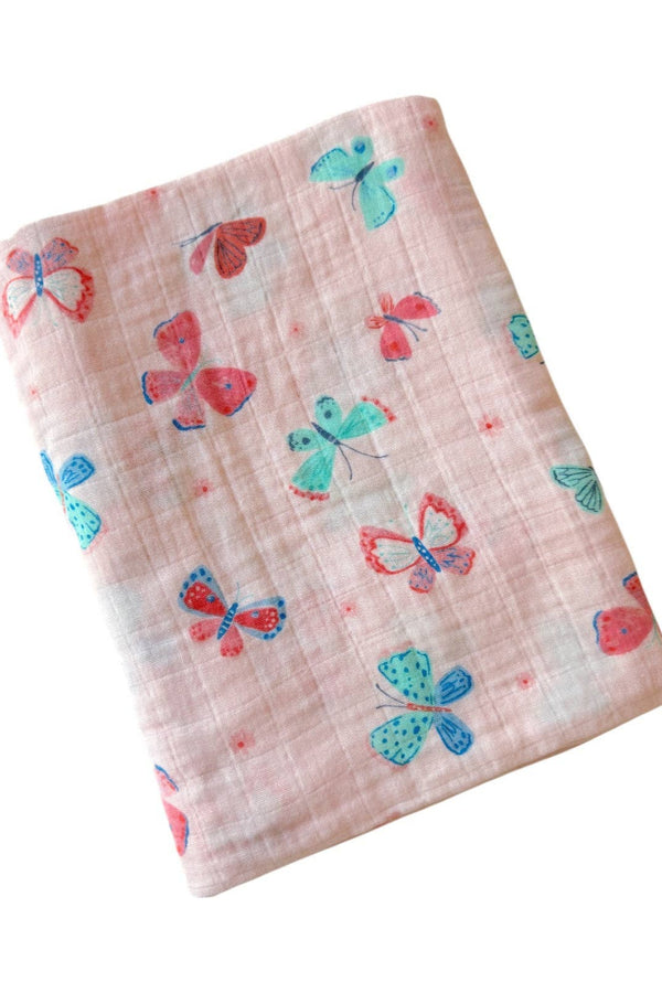 Whimsical Butterflies Muslin Swaddle