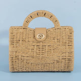Natural Woven Straw Structure Top Handle Bag