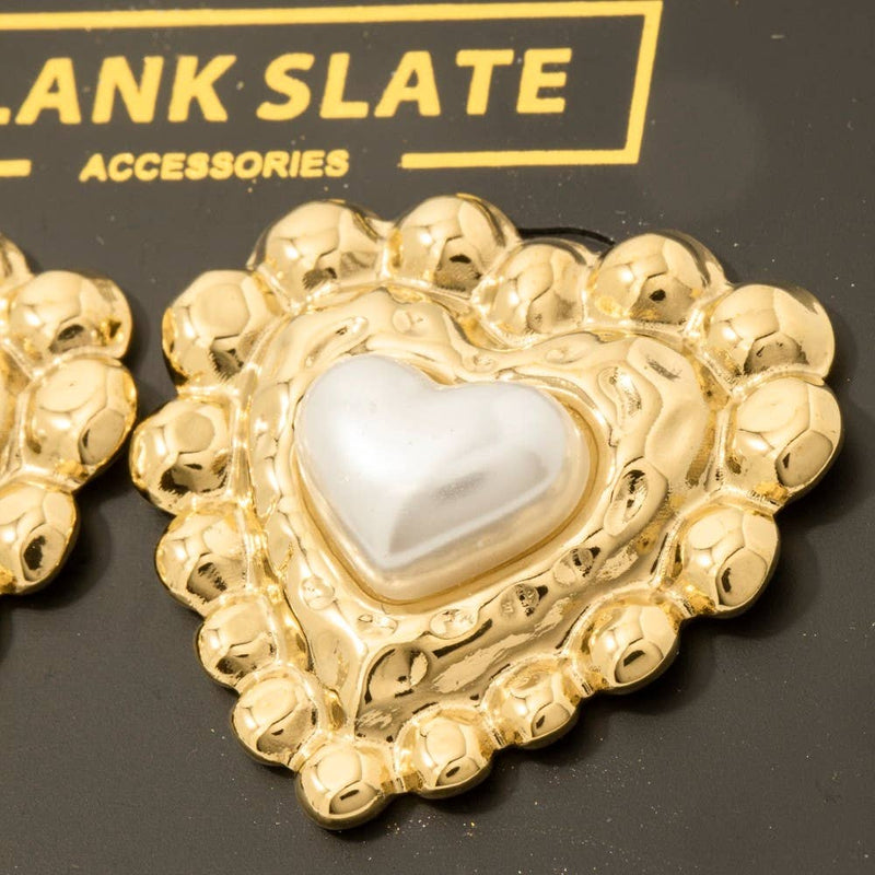 Pearl Heart Earrings