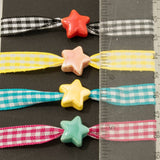 Star Charm Plaid Ribbon Bracelet