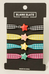 Star Charm Plaid Ribbon Bracelet