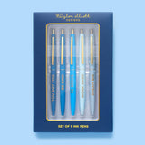 Pen Set - Motivational - Asst Blues - 5 Piece Set