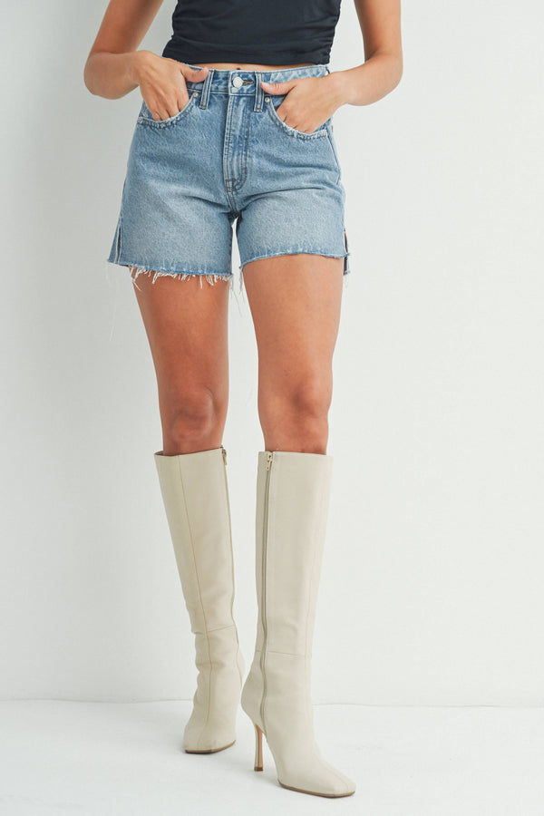 High Rise Side Slit Short