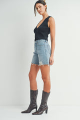 Distressed Mom Short