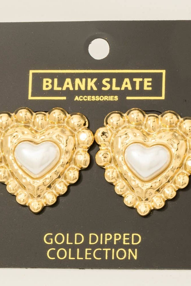 Pearl Heart Earrings