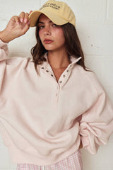 Essential Snap Button Collared Sweater