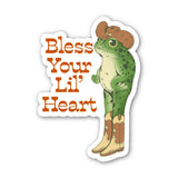 Bless Your Lil' Heart Cowboy Frog Sticker