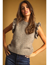 Ruffle Sleeve Sweater Top