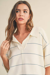 Lincoln Stripe Collared Top