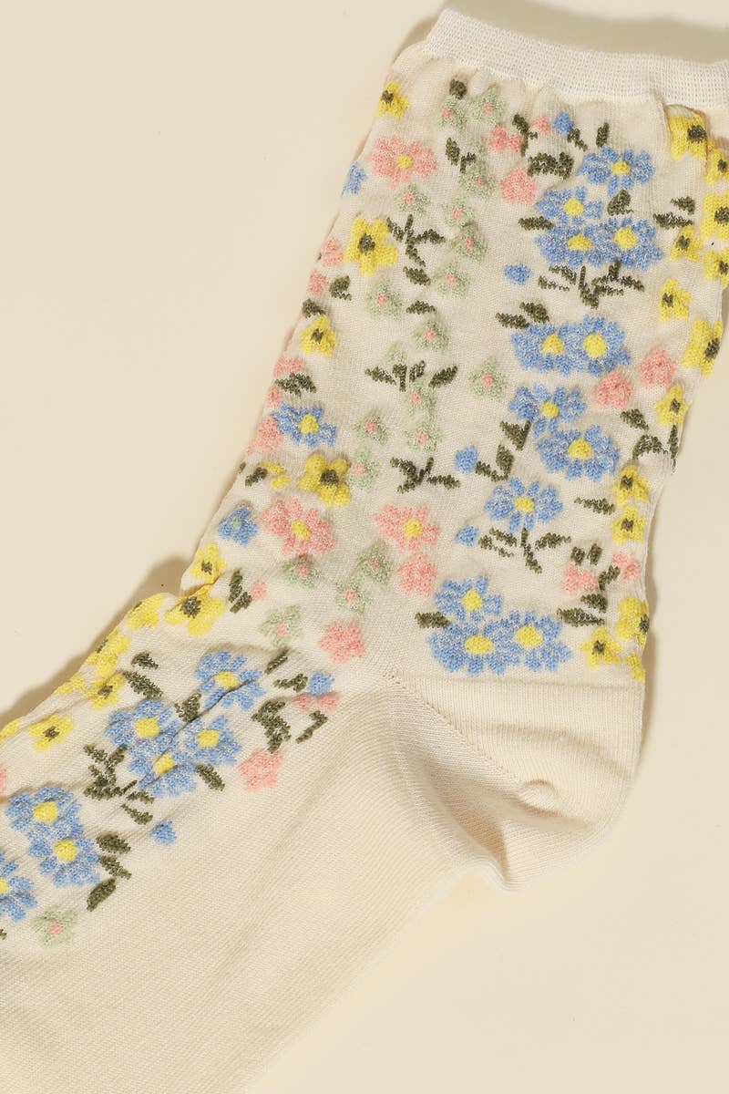 Multi Flower Pattern Socks