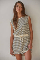 Knit Striped Sleeveless Mini Dress