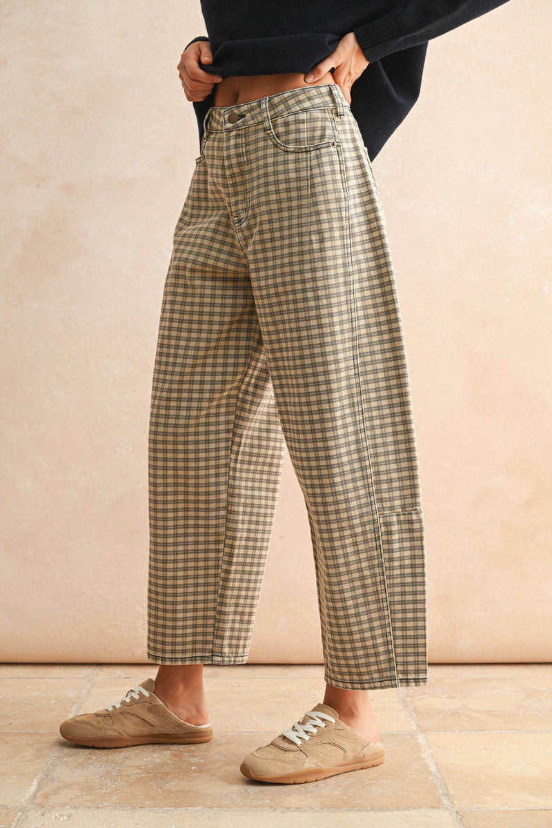 Cori Checker Barrel Pants