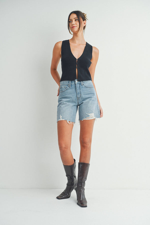 Distressed Mom Short