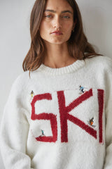 Ski Crew Neck Long Sleeve Pullover Top