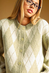 Argyle Pattern Cardigan