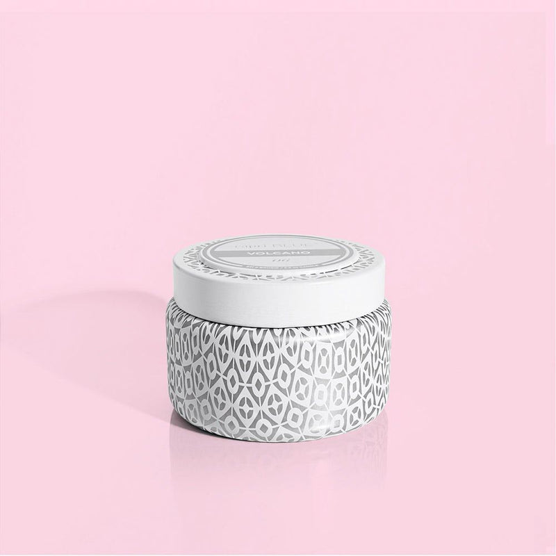 Printed White Travel Tin Candle