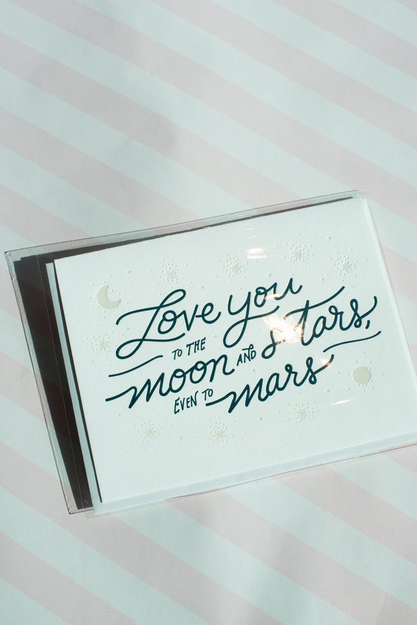 Moon & Stars Letterpress Card