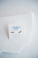 Black Pave Gold Bar Stud Earrings