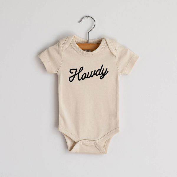 Cream Howdy Modern Organic Baby Bodysuit