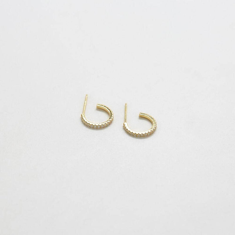Mini Pave Gold Hoop