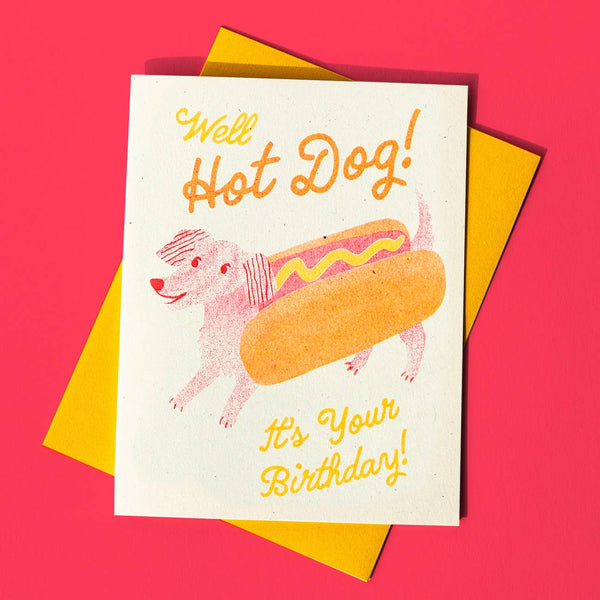 Hot Dog - Risograph Birthday Card