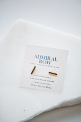 Black Pave Gold Bar Stud Earrings