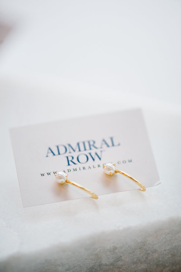 Pearl Mini Hoop Earrings