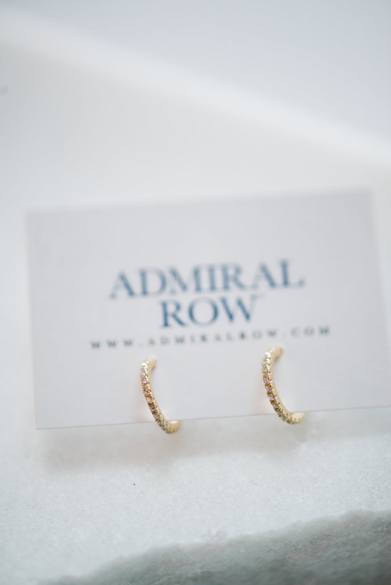Mini Pave Gold Hoop