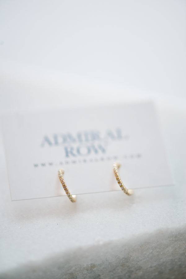 Mini Pave Gold Hoop