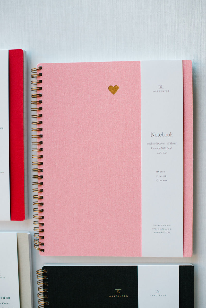 Heart Notebook in Blossom Pink