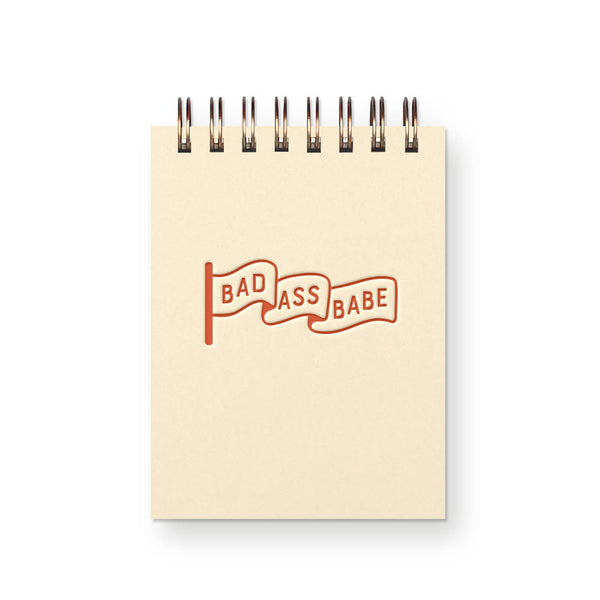 Badass Babe Mini Jotter Notebook - French Vanilla
