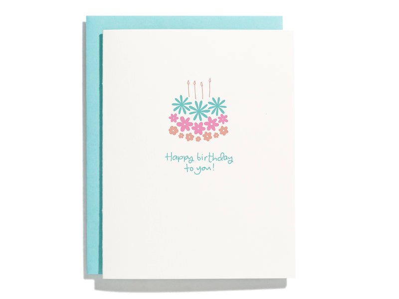 Flower Cake - Letterpress Greeting Card
