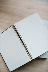 Black Linen Spiral Note to Self Journal